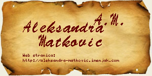 Aleksandra Matković vizit kartica